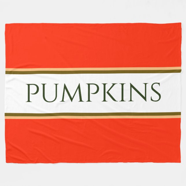 PUMPKINS Orange Brun vit Rand i höst Fleecefilt (Framsidan (Horisontell))