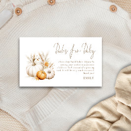 Pumpkins Pampas Boho Script Bokar for Baby Shower Tilläggskort