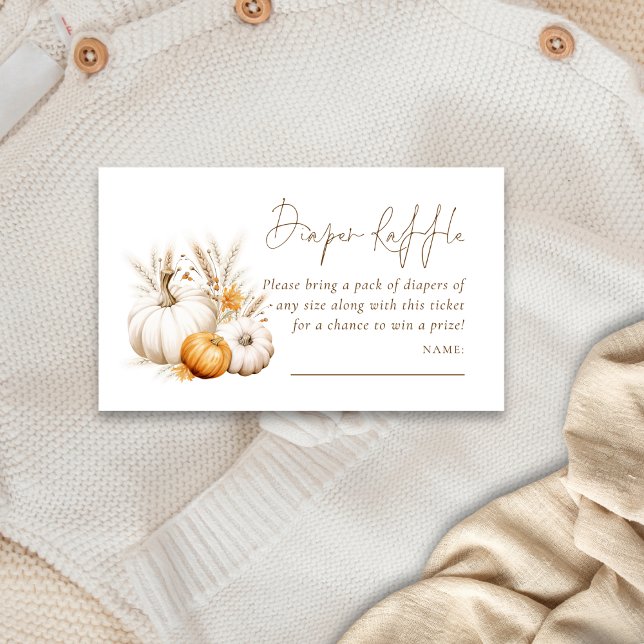 Pumpkins Pampas Diaper Raffle Baby Shower Tilläggskort (Skapare uppladdad)
