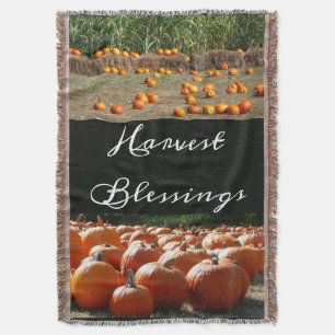 Pumpkins Photo for Fall, Halloween eller Thanksgiv Filt