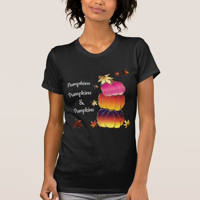 Pumpkins & Pumpkins Gradient, Guld & Foil Struktur T Shirt (Framsida)