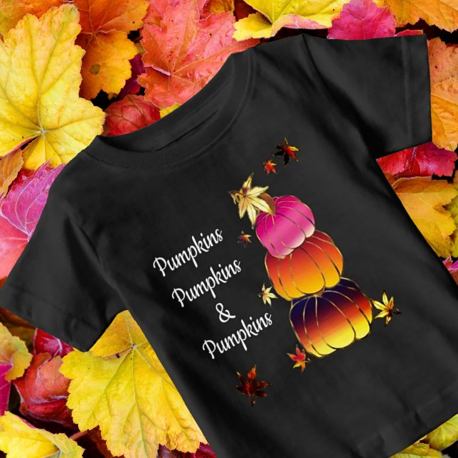 Pumpkins & Pumpkins Gradient, Guld & Foil Struktur T Shirt (Skapare uppladdad)