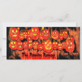Pumpkins Rampage Halloween fest-inbjudan Kort