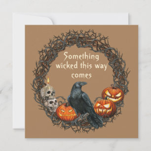 Pumpkins & Raven Wandehalloween Card