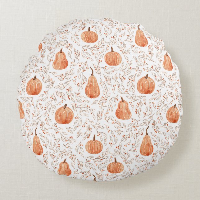 Pumpkins Rund Kudde (Framsidan)