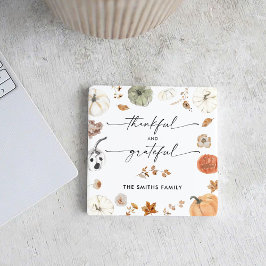 Pumpkins Thanksgiving Dinner Square Paper Coaster Underlägg Papper Kvadrat