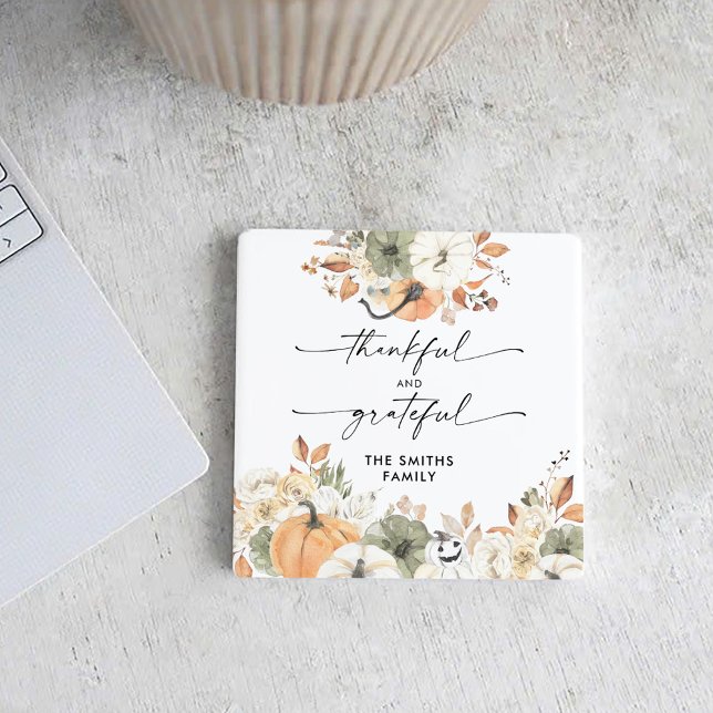 Pumpkins Thanksgiving Dinner Square Paper Coaster  Underlägg Papper Kvadrat (Skapare uppladdad)