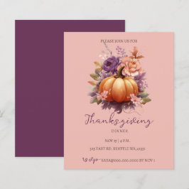 Pumpkins Thanksgiving Inbjudan för budgetunderskot