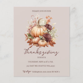 Pumpkins Thanksgiving Inbjudan för budgetunderskot