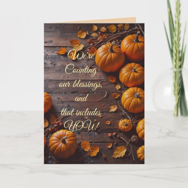 PUMPKINS THANKSGIVING-KORT FÖR ALLA TACK KORT (Framsida)