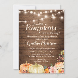 Pumpkins Twin Baby Rustic Shower String Ljus Inbjudningar