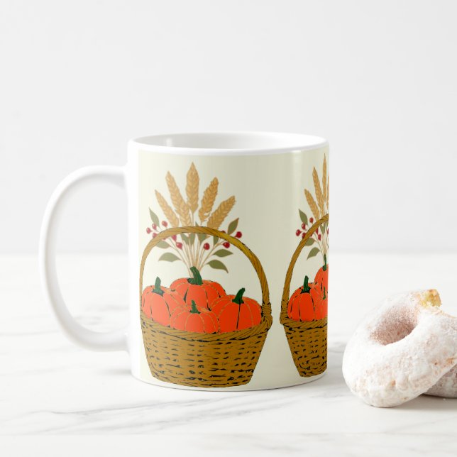 ☕ **Pumpkins & Wheat Basket Mug Kaffemugg (Med munk)