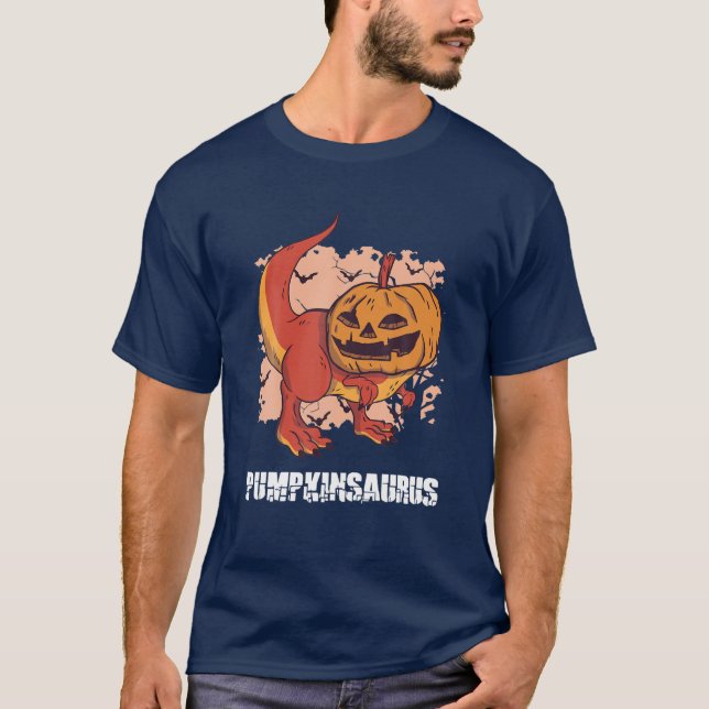 Pumpkinsaurus Pumpkin Rex Halloween T Rex Pumkin H T Shirt (Framsida)