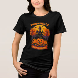 Pumpkinville Haunted House Spooky Fall T Shirt