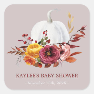 Pumpning Fall Baby Shower-tjänst Fyrkantigt Klistermärke