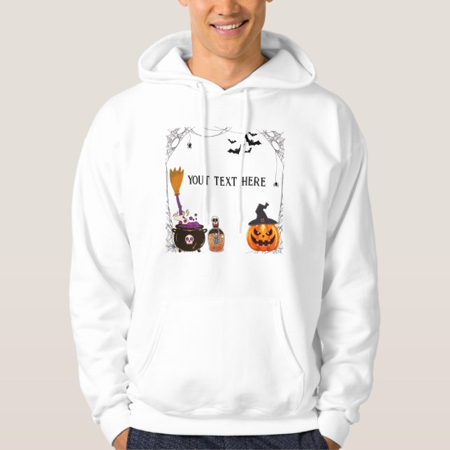 pumpning, halloween ram-redigerbar hoodie (Framsida)