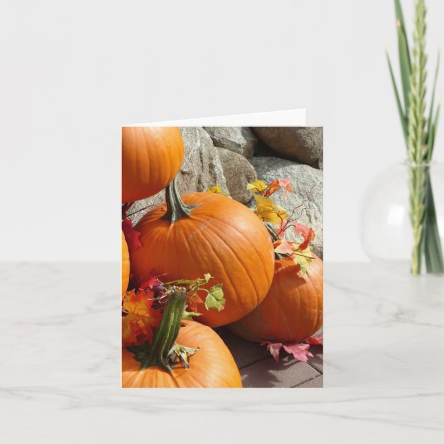 Pumpningsnotkort för höst i lycklig kort (Framsida)
