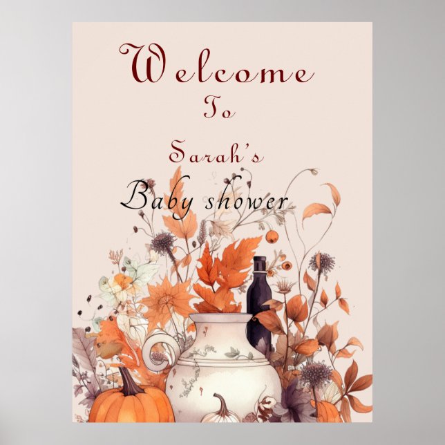 Pumpor Baby dusch på hösten Poster (Framsidan)