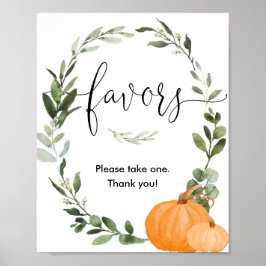 Pumpor-babydusch-favoriter signerar Greenery Poster