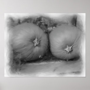 Pumpor Black and White Art Nature Skriv ut Poster