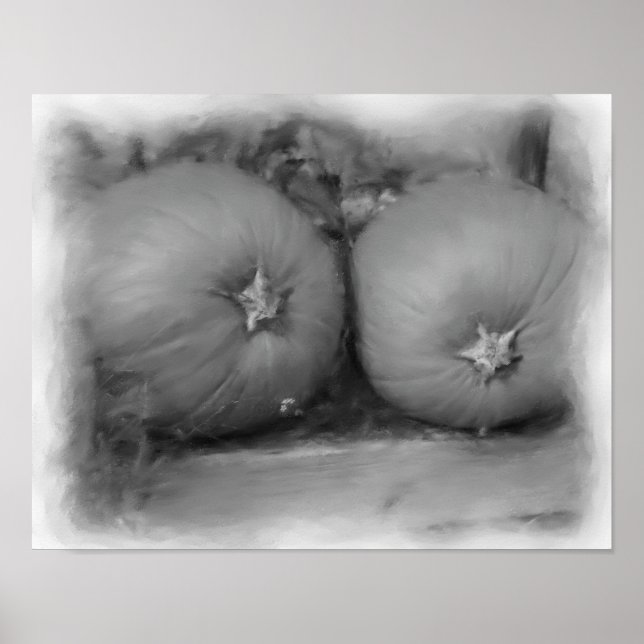 Pumpor Black and White Natature Art Poster (Framsidan)