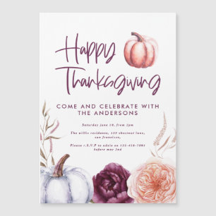 Pumpor blommigt fall lila Peach-thanksgiving