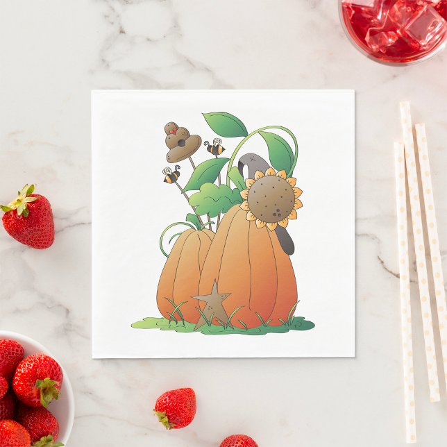 Pumpor Blommor och bin Pappersservett (Skapare uppladdad)