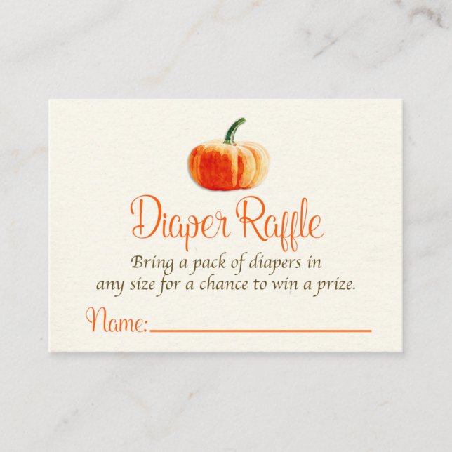 Pumpor Diaper Raffle Card, dykande Raffle Card Tilläggskort (Framsida)