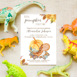 Pumpor dinosaur-fall-babyduschinvitation inbjudningar