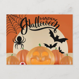 Pumpor, Fladdermöss och spider från happy hallowee Vykort