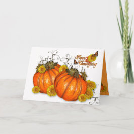 Pumpor för happy thanksgiving med dikt helgkort