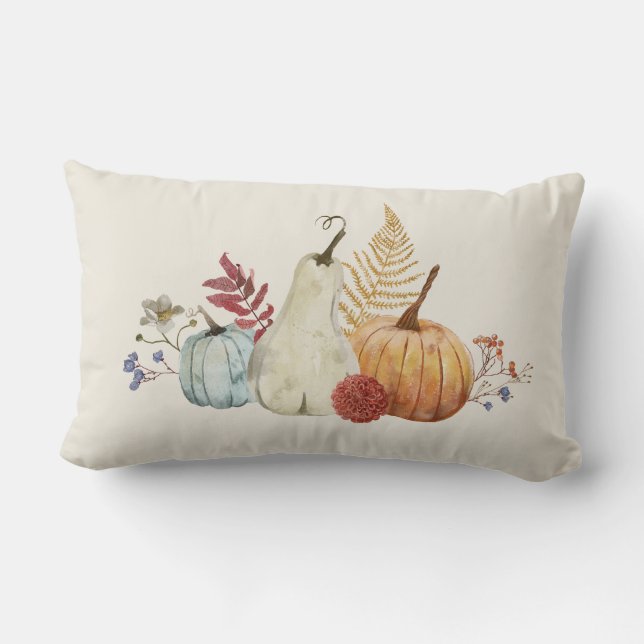 Pumpor för thanksgiving Home Decor-fall Lumbarkudde (Baksida)