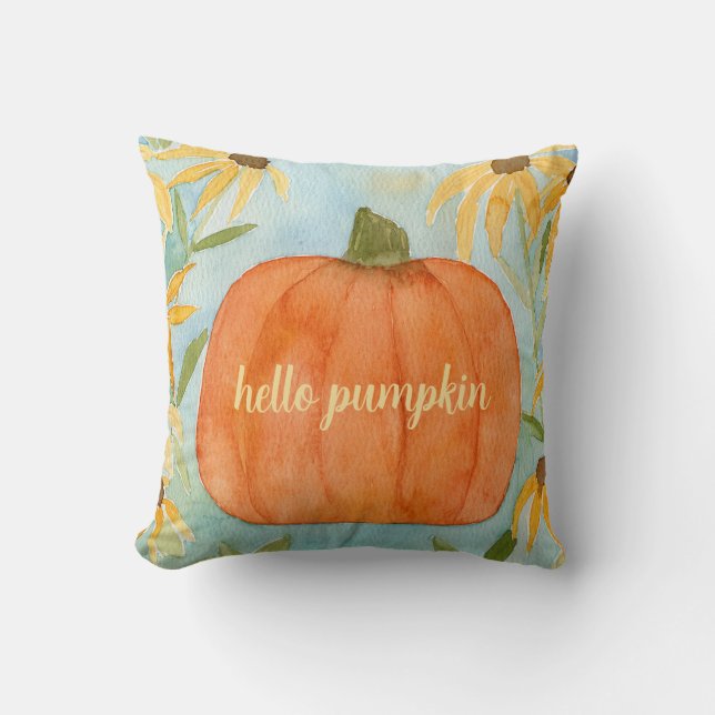 Pumpor för vattenfärg Fyll fyllning Pillow Höstfyl Kudde (Framsida)