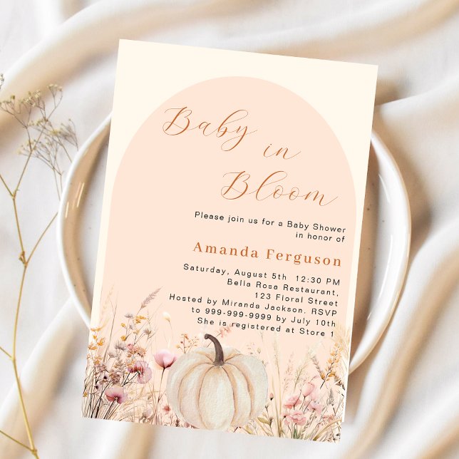 Pumpor för Wildblomstrande babystövel Inbjudningar (Skapare uppladdad)