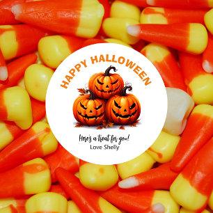 Pumpor från happy halloween runt klistermärke