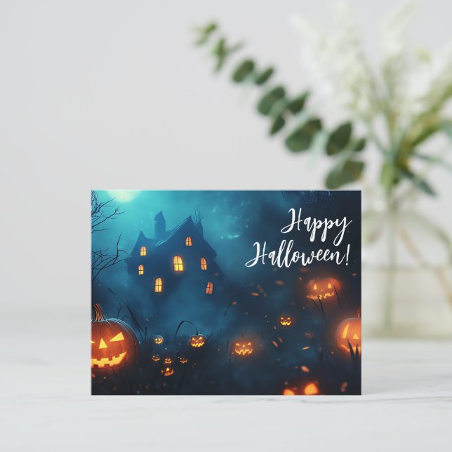 Pumpor från Natthalloween-hälsningskort Vykort (Stående Fram)