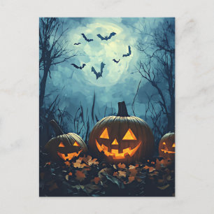 Pumpor från Natthalloween-hälsningskort Vykort