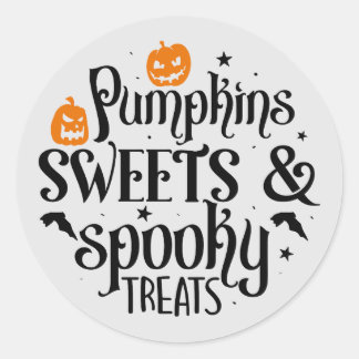 Pumpor godis spooky teats Halloween Runt Klistermärke