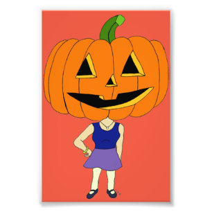 Pumpor head chibi tjej fototryck