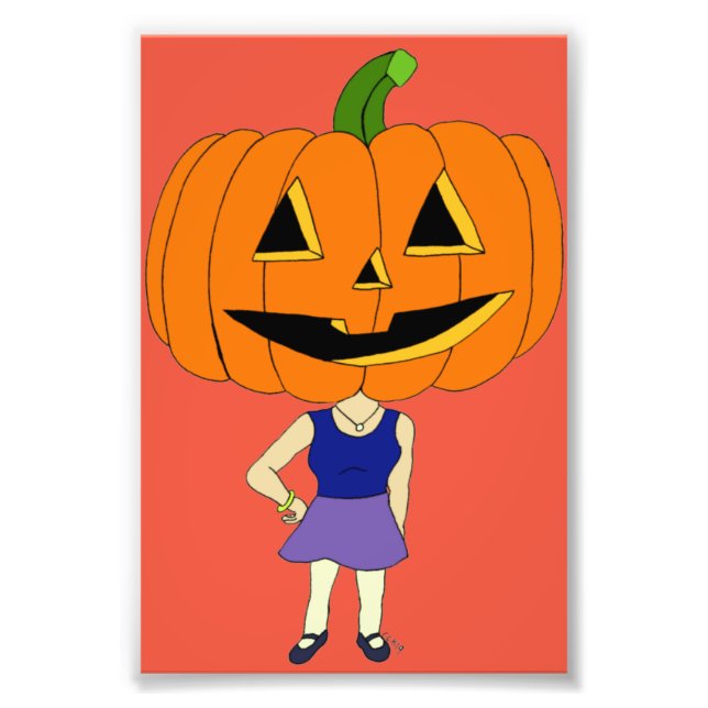 Pumpor head chibi tjej fototryck (Framsidan)