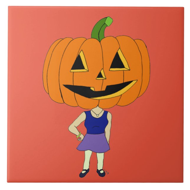 Pumpor head chibi tjej kakelplatta (Framsidan)