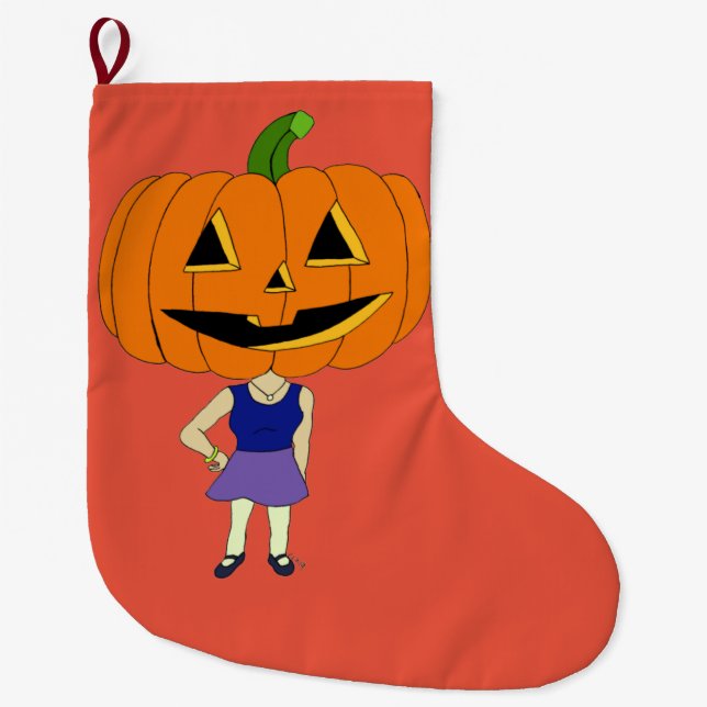 Pumpor head chibi tjej stor julstrumpa (Framsidan)