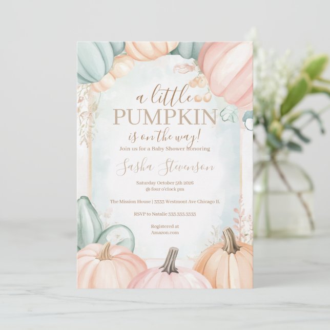 Pumpor höstbabydusch inbjudningar (Stående Fram)
