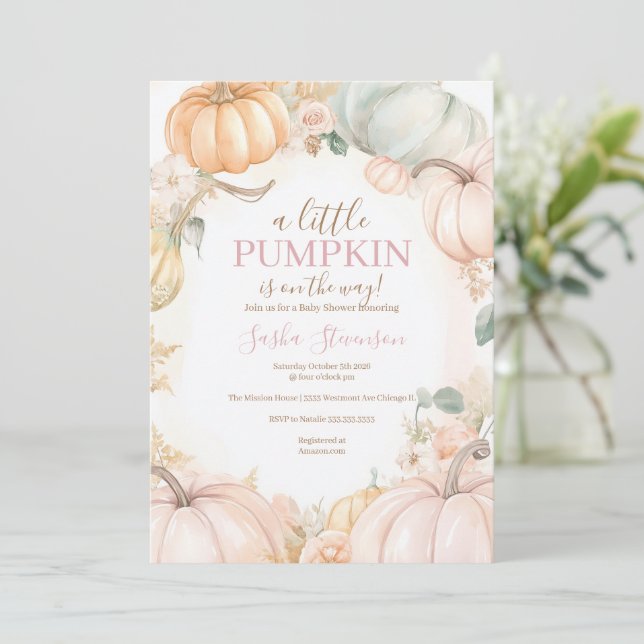 Pumpor höstbabydusch inbjudningar (Stående Fram)