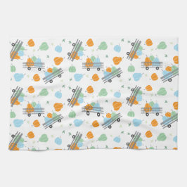 Pumpor in A Wagon Mönster Blue Orange Kökshandduk