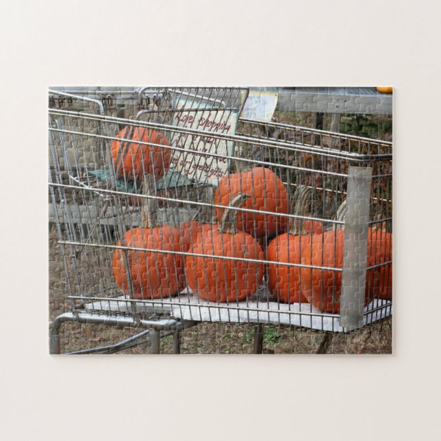 Pumpor in Shopping Cart Autumn Pussel (Horisontell)