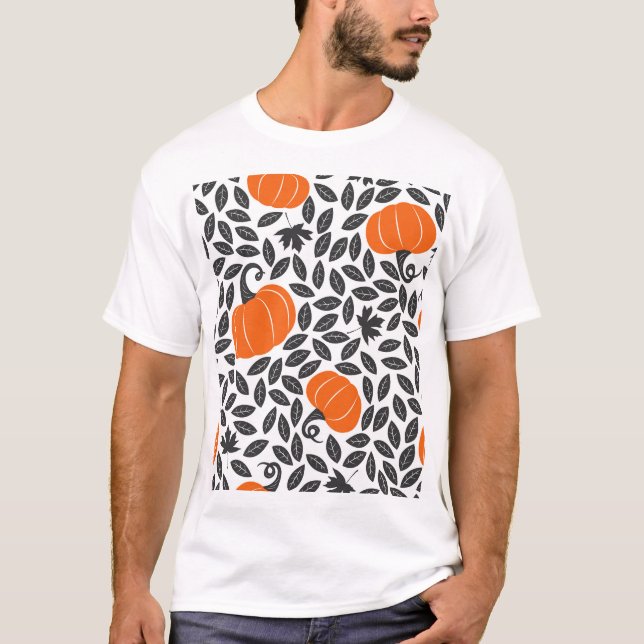 Pumpor, löv: Söt hösten mönster. T Shirt (Framsida)