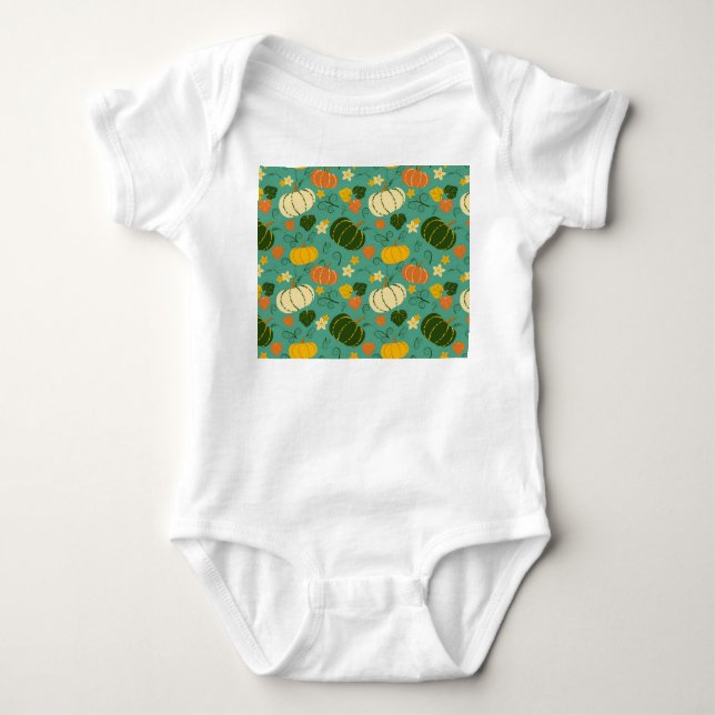 Pumpor, löv: vegetabiliska mönster hösten t shirt (Framsida)