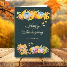 Pumpor-mappat Helgdag-kort för rustik Thanksgiving Helgkort