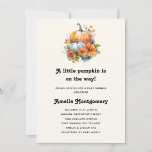 Pumpor med blommor och blomsterbabyskor inbjudningar